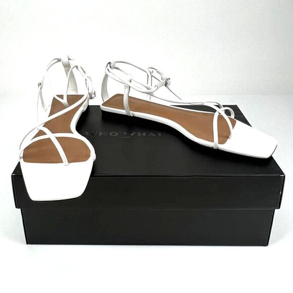 NewâWho What Wear Women USâ7 Shoes White Straps FlatâGladiatorâSandalsâ - Picture 5 of 11